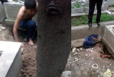 Mezarlıkta akıl almaz olay!