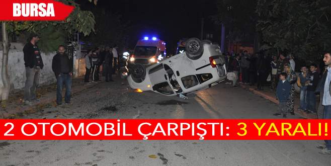 2 otomobil çarpıştı: 3 yaralı!