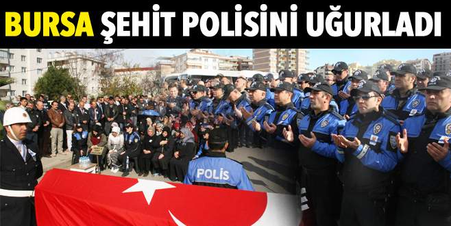 Şehit polis memuruna hazin uğurlama
