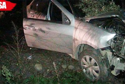 Zeytinliğe uçan otomobilde can pazarı