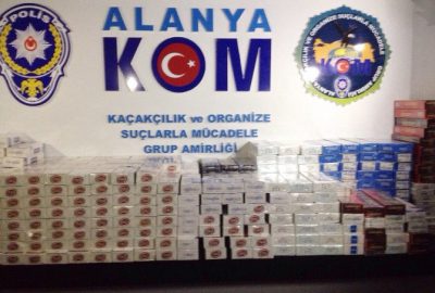 Alanya’da 7 Bin Paket Kaçak Sigara Ele Geçirildi