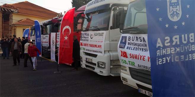 Bursa’dan Bayırbucak Türkmenlerine 6 TIR yardım