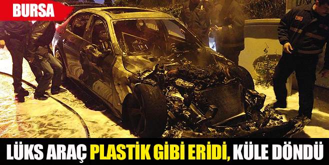Park halindeki otomobil alev alev yandı