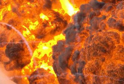 Tüp yüklü minibüs patladı: 21 yaralı