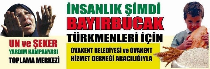 Ovakent Belediyesi’nden Bayırbucak Türkmenleri İçin Yardım Kampanyası