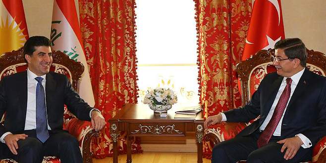 Başbakan Davutoğlu, Barzani’yi kabul etti