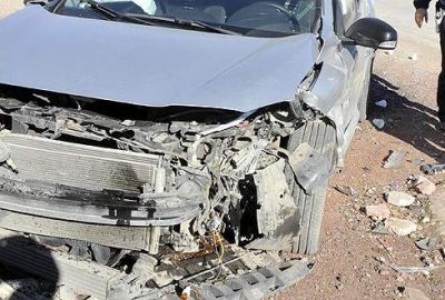 Araçtan fırlayan LPG tankı mucize eseri alev almadı