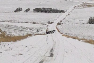 Kar Yağışı Sürücülere Zor Anlar Yaşattı