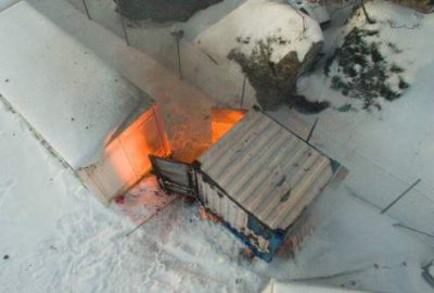 Dinamit deposu yakınında yangın