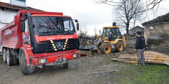 Yangınzede aileye belediye desteği