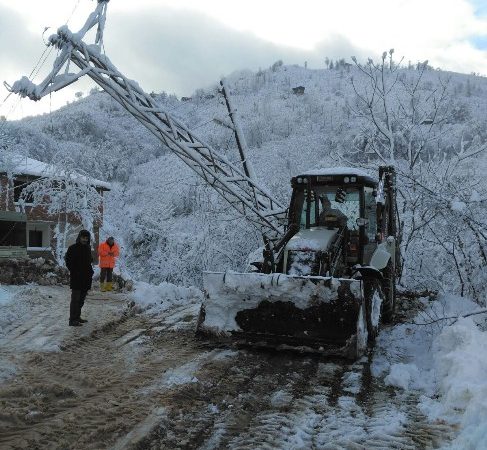 Ordu’da 3 gündür aralıksız devam eden kar yağışı sonucu