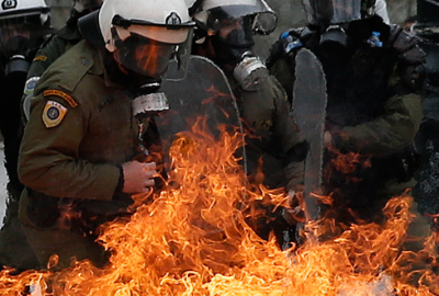 Atina savaş alanı gibi