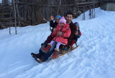 Akdağmadeni İlçesinde Üçüzlerin Kızak Keyfi