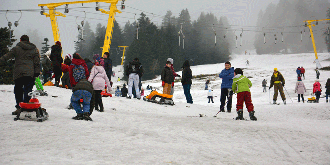 Uludağ’da hafta sonu yoğunluğu