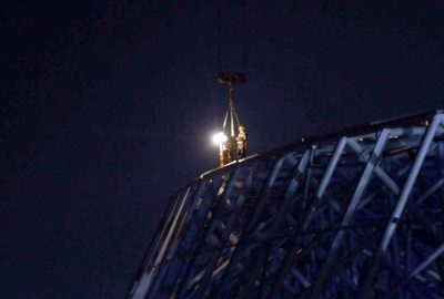 Stat İnşaatında Elektrikler Kesilince İşçiler Kule Vinçte Asılı Kaldı