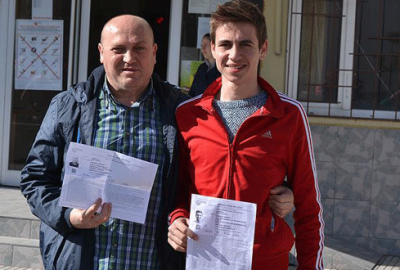 Baba oğul YGS heyecanını birlikte yaşadı