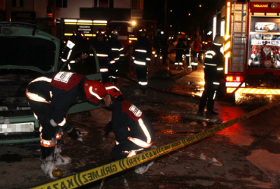 LPG dolumu sırasında otomobil alev aldı