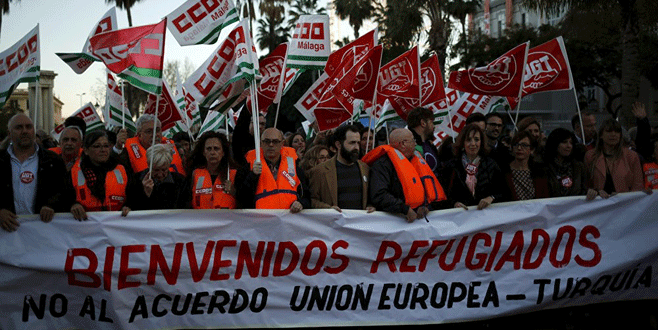 İspanya’da ‘AB-Türkiye’ protestoları