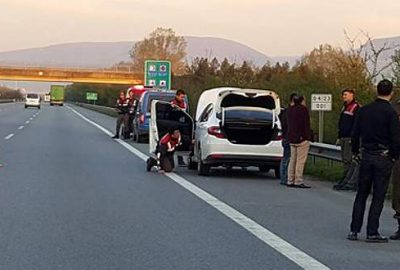TEM’de bomba yüklü araç paniği