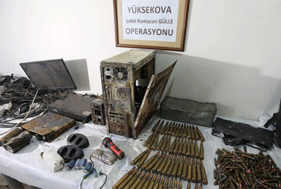 Teröristler gösterdi, cephane çıktı