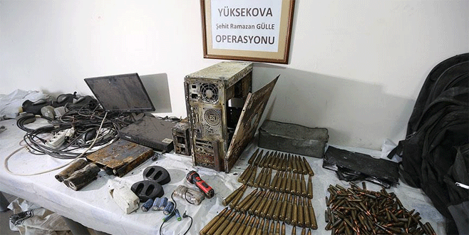 Teröristler gösterdi, cephane çıktı