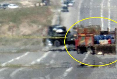 Bomba yüklü kamyonet ele geçirild