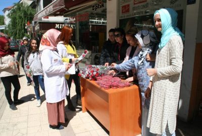 Devrek AK Parti Kadın Kolları Vatandaşlara Karanfil Ve Tespih Hediye Ettiler