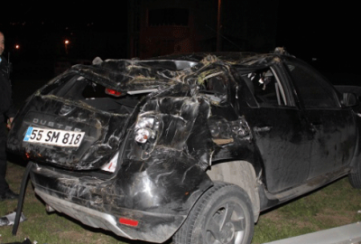 Otomobil takla attı: 7 yaralı