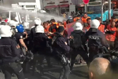 Taksim’e çıkmaya çalışan gruba müdahale
