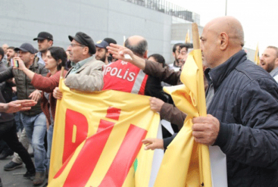 ‘Öcalan’ posteriyle alana girmek isteyen HDP’li gruba müdahale