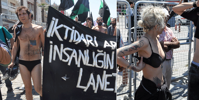 İzmir’de çıplak protesto