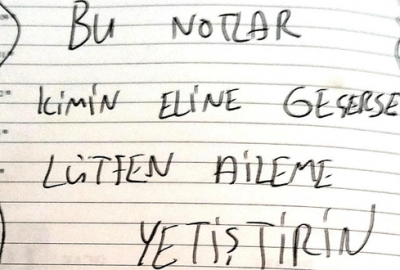 Teröristin not defterindeki pişmanlık satırları