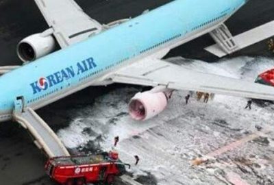 302 Yolcu taşıyan uçakta yangın çıktı