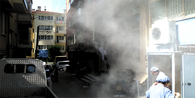 Bursa’da korkutan baca yangını Bursa’da korkutan baca yangını