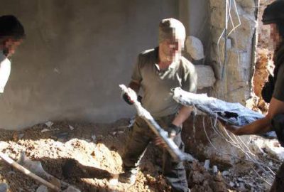 Streç filmlerle sarılmış mühimmat bulundu