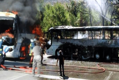 Rodos’ta tur otobüsü yandı!.. 11 Türk yolcu da ölümden döndü!