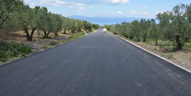 Eski Bursa yolunda asfaltlama tamam