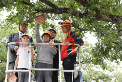 Miniklerden kuşlara yeni yuva