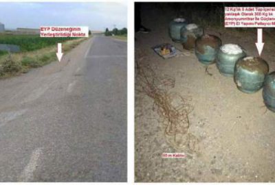 Karayoluna tuzaklanan bomba imha edildi