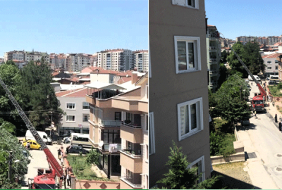 Bursa’da çıkan yangında balkonda mahsur kaldılar