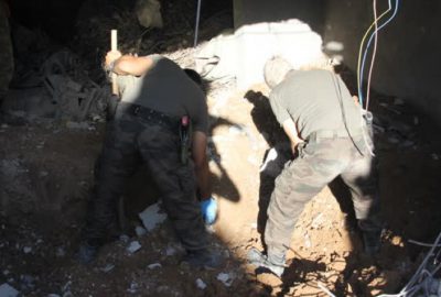 Streç filmlerle sarılmış mühimmat bulundu