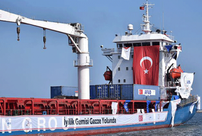 Gazze’ye yardım götüren ‘Lady Leyla’ törenle uğurlandı