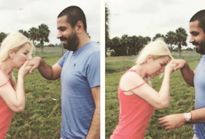 Sevgilisinin elini öptü