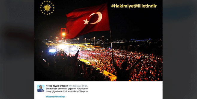 Erdoğan’dan ‘Hakimiyet milletindir’ paylaşımı