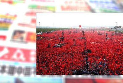 ‘Demokrasi ve Şehitler Mitingi’ Uzak Doğu basınında geniş yer buldu