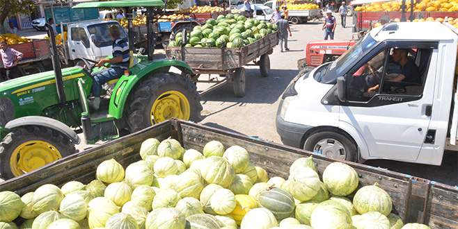 Karpuz çiftinin yüzünü güldürdü