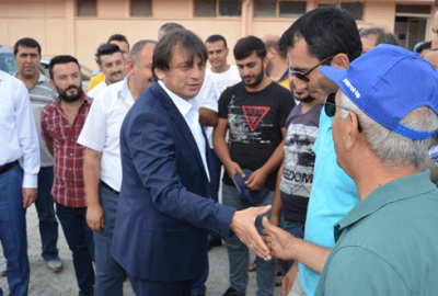 Birkan grevdeki işçilerle görüştü