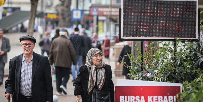 Bursa’da cuma günü sıcaklık 35 dereceye kadar çıkacak