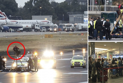 Çevreciler havalimanını işgal etti