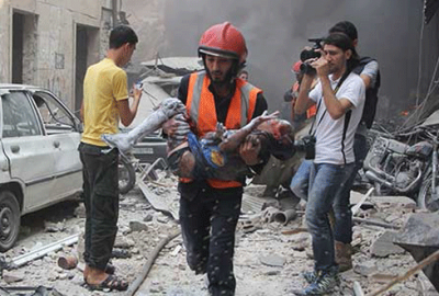 Rus uçakları Halep’te yerleşim yerini bombaladı